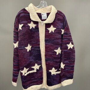 Vintage Cowichan Hand-Knit Wool Sweater, Men's L